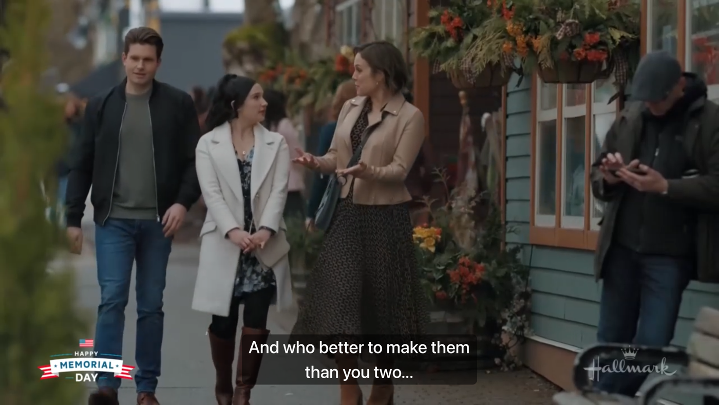 Streeme tvOS player showing closed captions over video playback